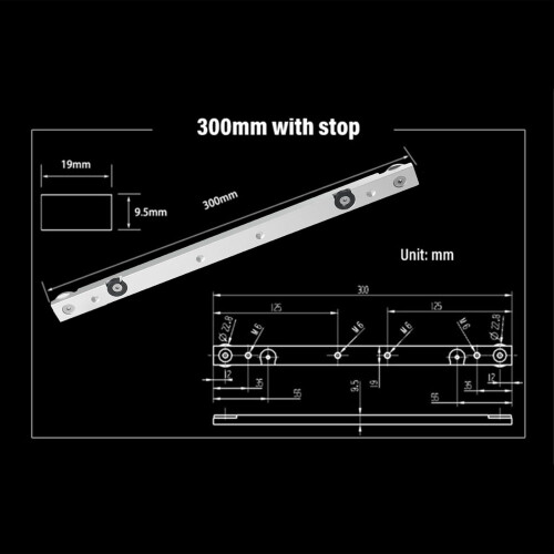 Portable Aluminium Miter Rail System 300mm, Essential Woodworking Tool for Accurate Cuts and Projects 2