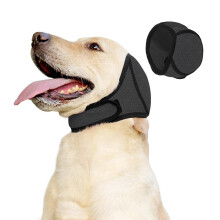 Adjustable Dog Ear Protectors for Noise Reduction, Comfortable Fit for Fireworks, Thunderstorms, and Pool Use, Grey, Size M