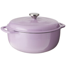 Lodge 6 Quart Geëmailleerde Gietijzeren Dutch Oven met Deksel - Dubbele Handvatten - Ovenbestendig tot 500 F