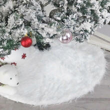 Large 122CM Christmas decorations Christmas tree holiday supplies pure white Christmas plush tree skirt Christmas tree skirt