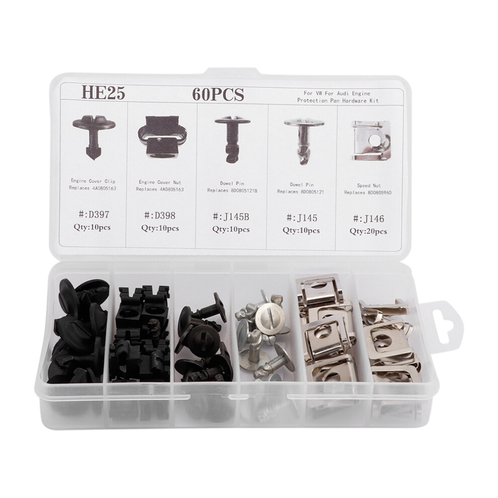 60Pcs Car Engine Protection Pan Clips Nut Pin 8320539636573