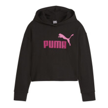 Nuorten Puma Ess 2 värin logo huppari - Musta / Vaaleanpunainen