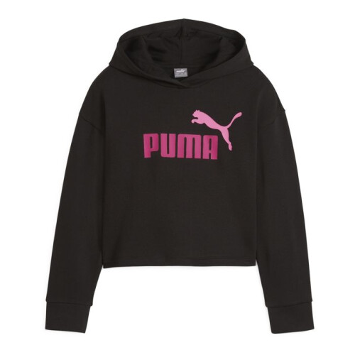 Puma Junior Puma Ess 2 Farb Logo Kapuzenpullover - Schwarz / Rosa