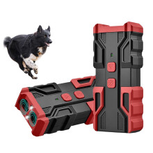 Dog Bark Deterrent Device with LED Flashlight for Indoor and Outdoor Use, Anti-Barking Control for Small Medium Large Dogs Red