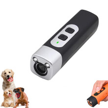 Anti Bark Device, Portable Dog Bark Deterrent with Double Flashing Lights, Three Speed Frequency, Indoor Outdoor Use, Black