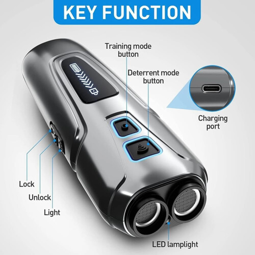 Ultrasonic Dog Repeller Rechargeable Portable Anti-Barking Trainer with Adjustable Range and LED Indicator 2