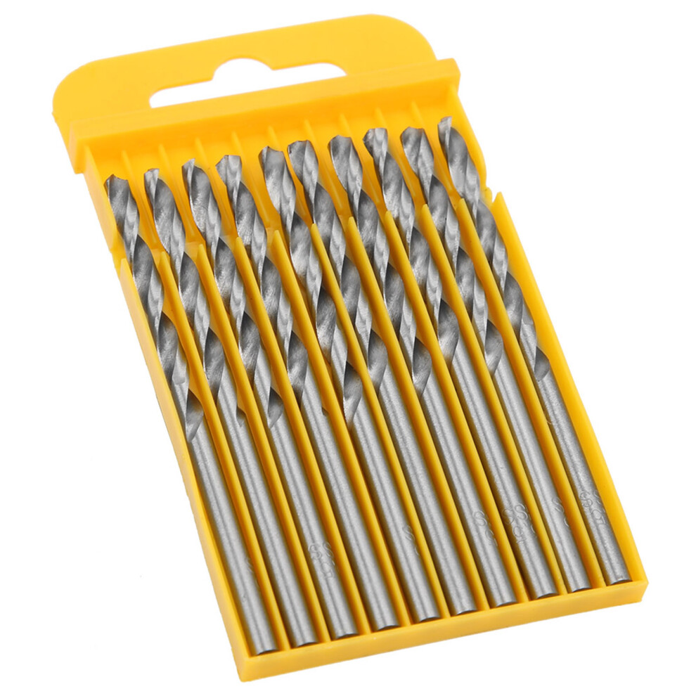 10pcs Twisted Drill Bit High Speed Steel Straight