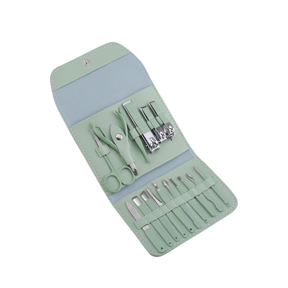 Green (Green) Nail Clippers Set Nails Shaping Tools Manicure Scissors Kit With