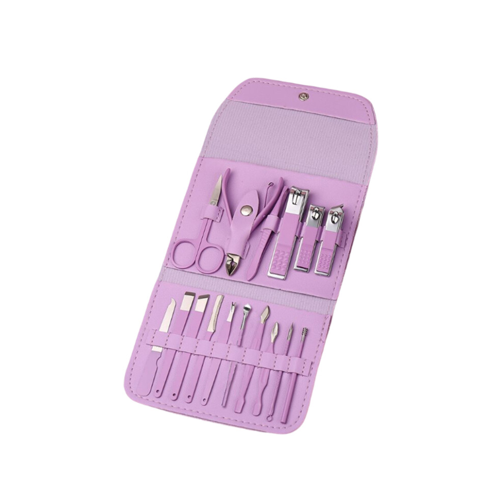 Purple (Purple) Nail Clippers Set Nails Shaping Tools Manicure Scissors Kit With
