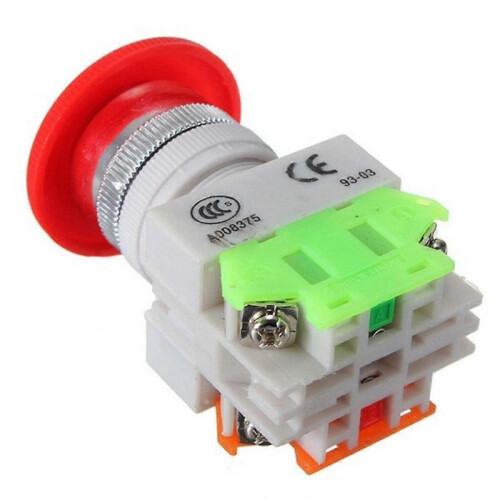 Self Lock E-stop Switch with Warning Cap Equipment Emergency Stop Push Button QinHai 2