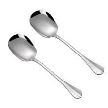 2x Large Stainless Steel Serving Spoon Exquisite Craft And Easy To
