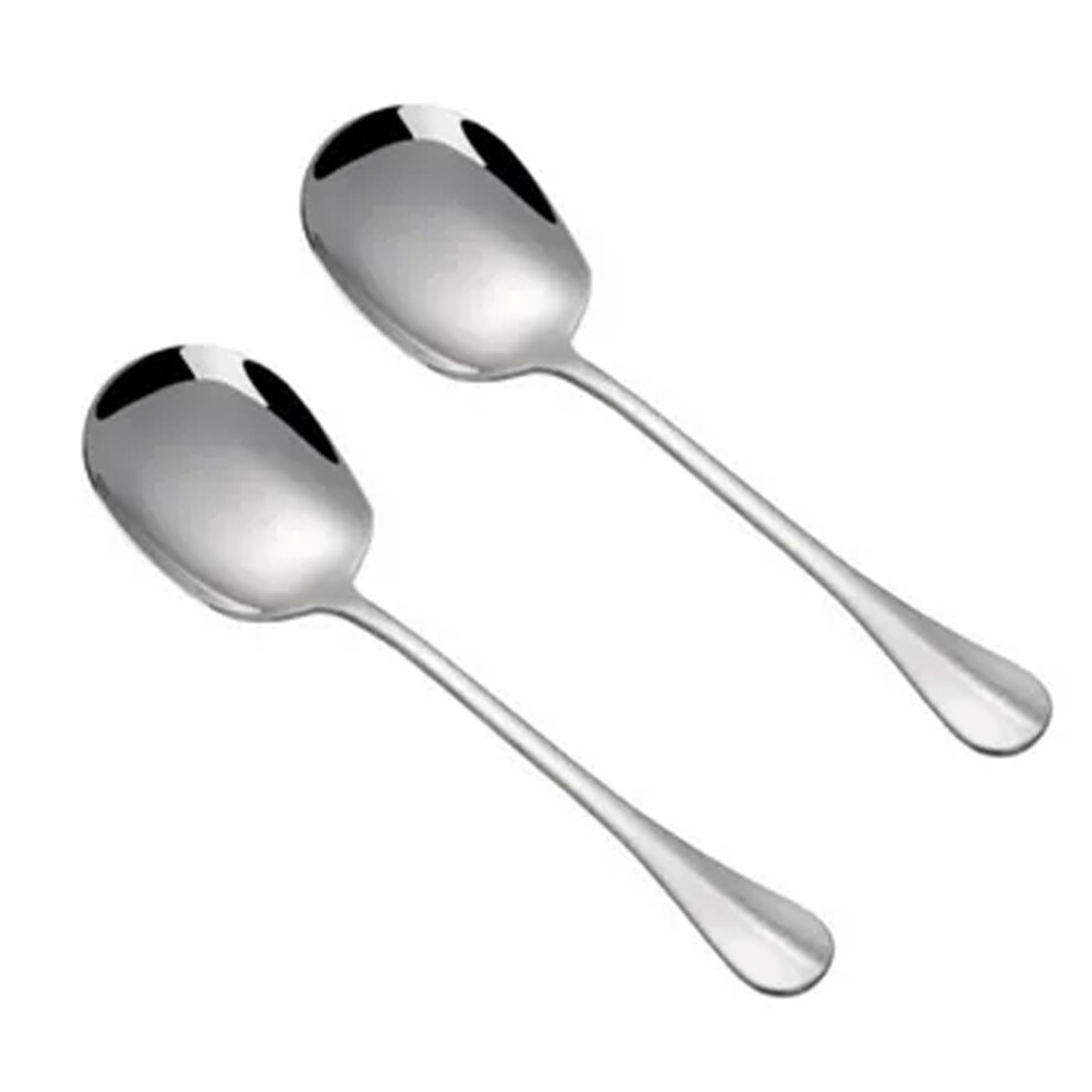 2x Large Stainless Steel Serving Spoon Exquisite Craft And Easy To