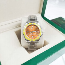 (10) Green, black and blue solid steel band luminous waterproof quartz watch with Japanese imported movement