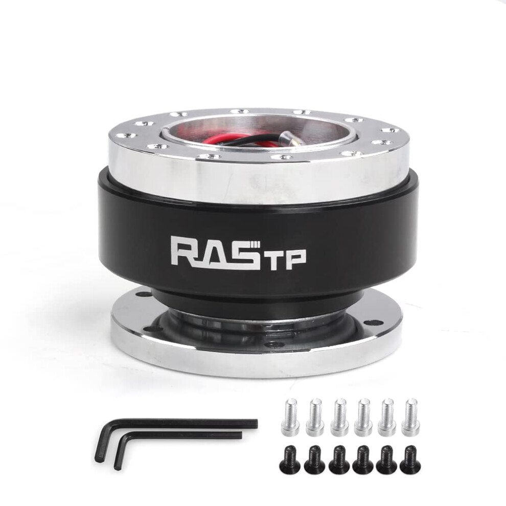 Steering Wheel Quick Release Hub Adapter Boss Kit For 6 Hole Steering Wheels, Compatible With Most Models Black 6038364008060