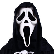 Halloween Scary Face Mask for Adults, Ghost Face Scream Costume for Men and Women, Full Head Horror Cosplay Accessory