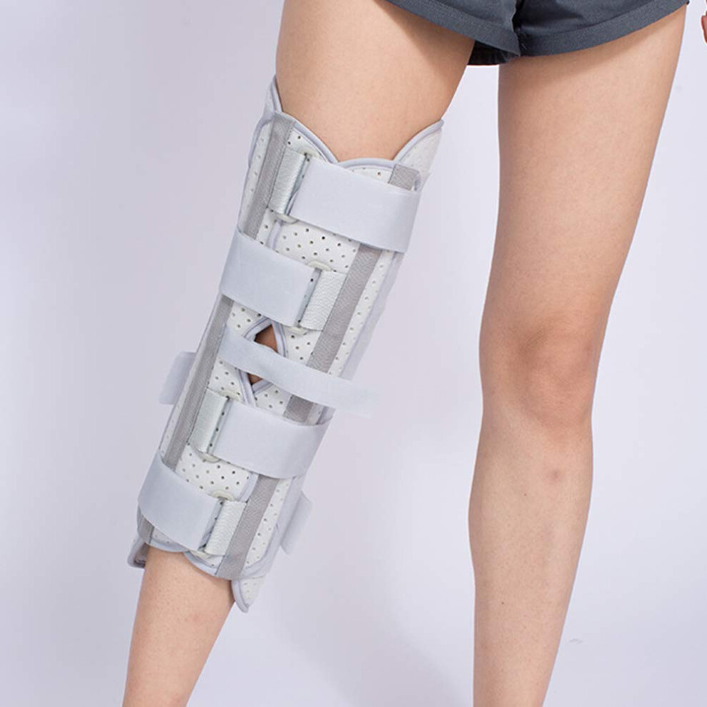 Knee Brace With Hinge, Adjustable Breathable Knee Stabilizer, Fracture Support Splint for Leg, XL Size