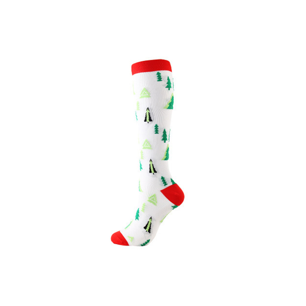 (Christmas Tree, SM) 1 Pair Christmas Compression Sock Cute Sports Socks Anti Fatigue-image-OPC-PK95H65-NEW