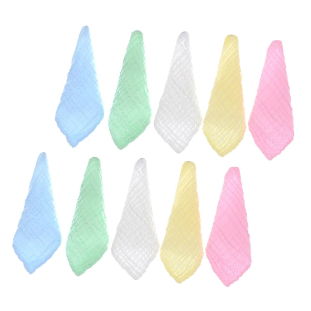 Newborn Washcloths 10pcs Soft Cotton Face Towels High Absorbency Breathable Fabric for Baby Bathing and Multipurpose Use