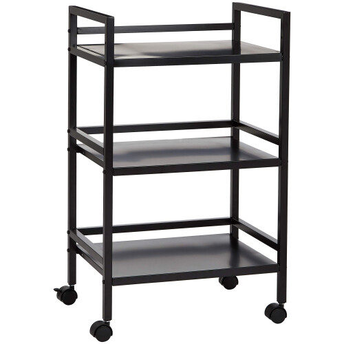 Amazon Amazon Basics 3-Tier Metal Rolling Cart, Black