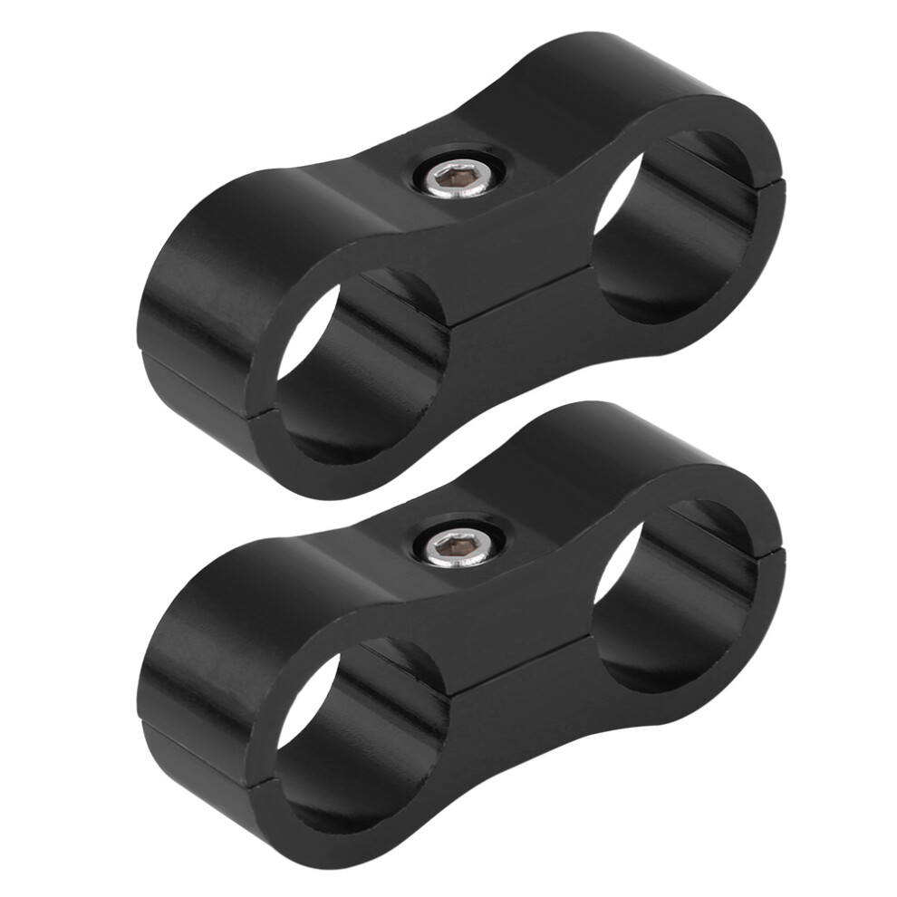 2Pcs An6 Braided Hose Separator Clamp Fitting Black 8320539640730
