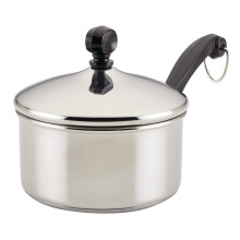Pan de salsa de acero inoxidable Farberware Pan/cacerola con tapa 1 cuarto de plata 50000 11.2 """" D x 6.3 """" W x 4.4 """" H