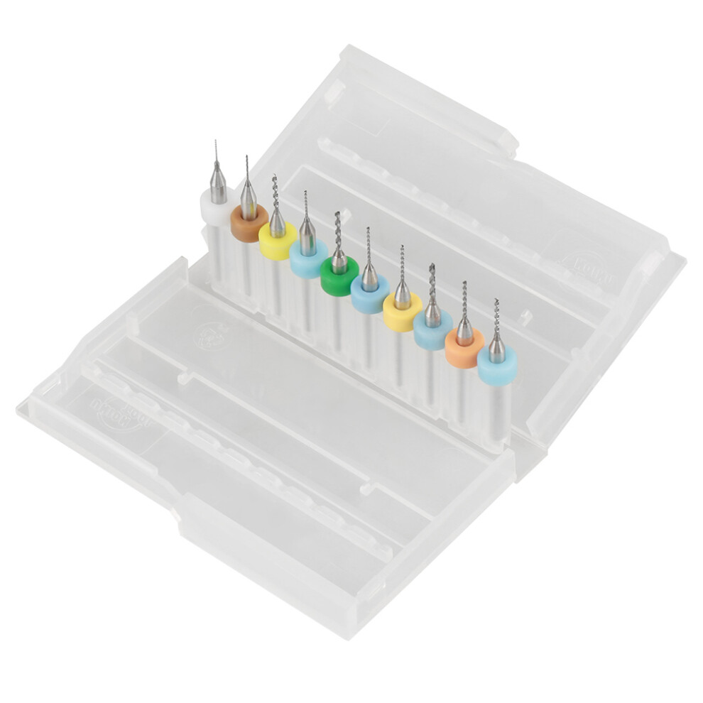 10Pcs 0.3-1.2mm Tungsten Carbide Micro Drill Bits