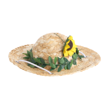1Pc Lovely Pet Straw Hat with Sunflower Decor for Outdoor Summer Use