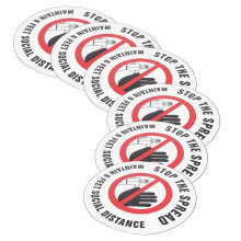 Social Distancing Wall Stickers 3Pcs PVC Keep Distance Sign 43x43cm