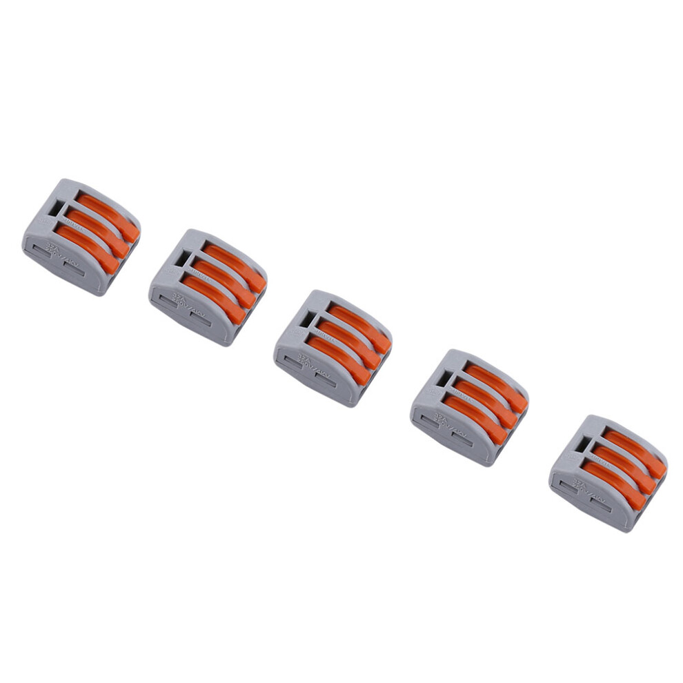 20pcs 3 Way Reusable Spring Lever Terminal Block
