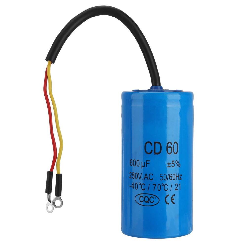 CD60 Run Capacitor with Wire Lead AC 600uF 50/60Hz