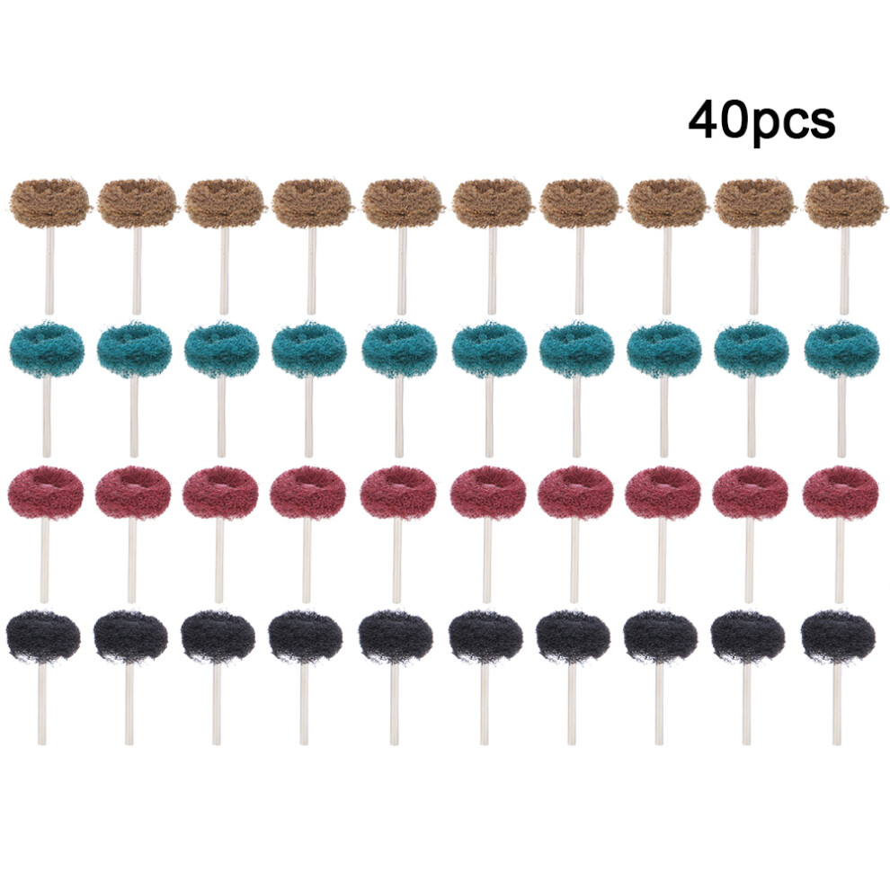 40Pcs Shank Brushed Abrasive Wheel Buffing