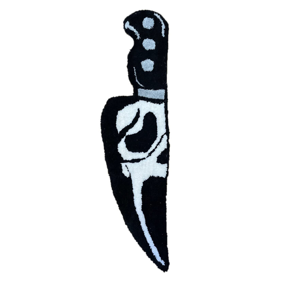 Skull Knife Carpet Horror Scary Scream Bedside Rug