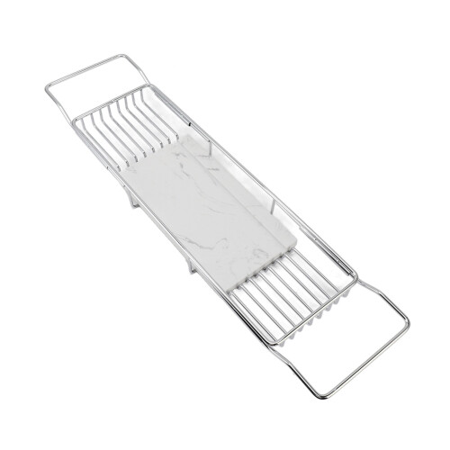 Metal Marble Bathtub Rack Anti Slip Space Saving 1