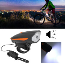 Bike Front Light with Horn USB Rechargeable 1200mAh Waterproof 250lm