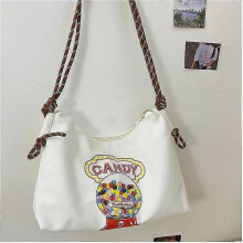 Canvas Tote Bag Cartoon Printed Shoulder Bag Student Large Capacity Class Bag Cloth Bag