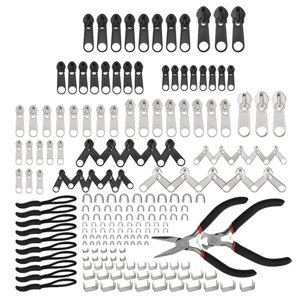 Zipper Repair Kit With Zipper Puller, Installation Pliers, Tools, And Extension Grips For Luggage And Bags 6482260327501