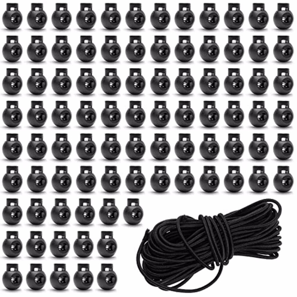 Plastic Nylon Drawstring Rope Cord Locks Round Spring Button Stopper 9338536018765