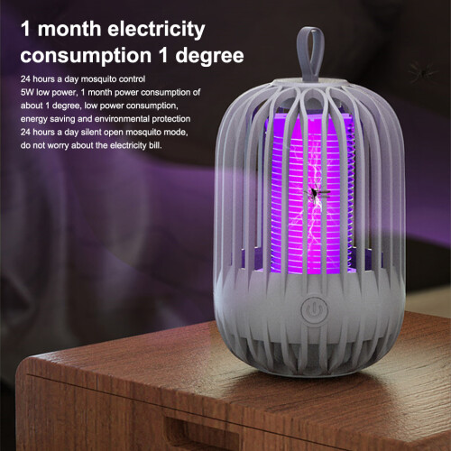 (White) Electric Pest Lamp Rechargeable Large Range Insect Light Control 1