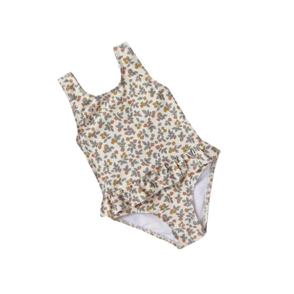 (Beige Yellow, 90CM) Children Swimsuit Pool Party Girls Swimwear Breathable Swimming Suit-image-OPC-PK96NPG-NEW