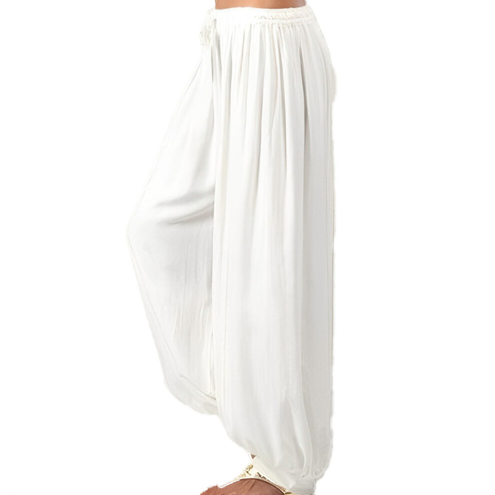 (White, 3XL) Lounging Wide Leg Trouser Pants Sweatpants Beach Wear Summer Trousers-image-OPC-PK96R9P-NEW