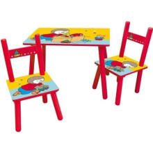 T'CHOUPI Mesa retangular 41,5x61x42 cm + 2 cadeiras 49,5x31x31,5cm
