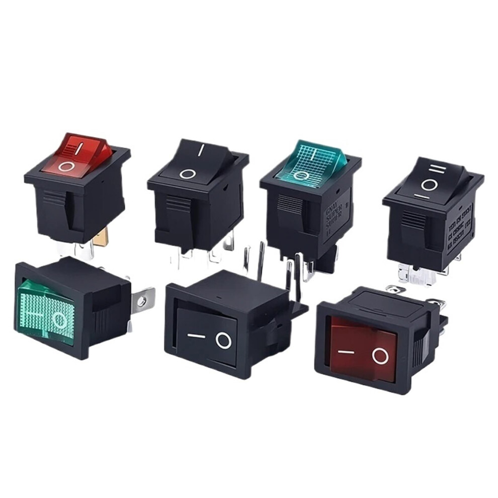 Kcd1 Series Rocker Power Switches 10 Pcs 15Mm X 21Mm 6A/250V 10A/125V Ac For Boat Car Power Management 3Pin On-Off-On Black 6038364010124