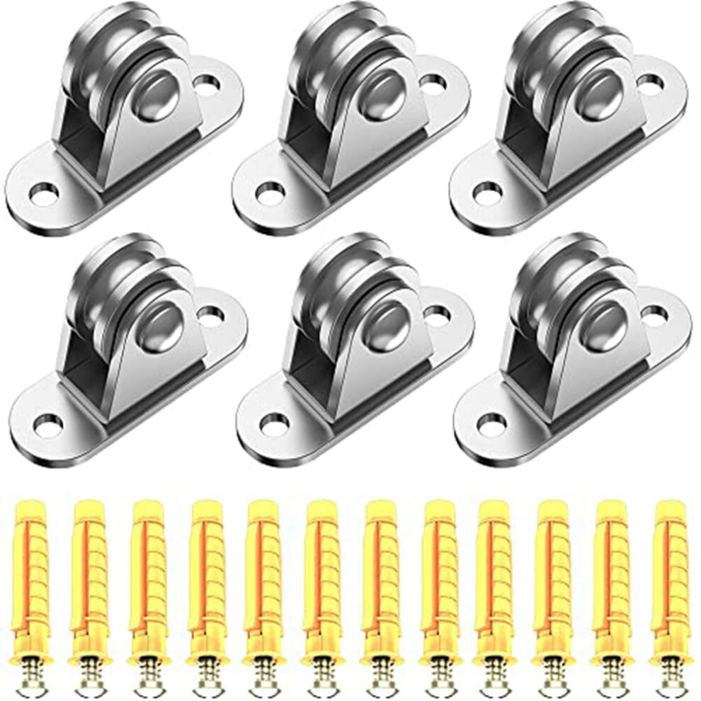 304 Stainless Steel Pulley Block Set, Silent Small Pulleys For Material Handling And Diy Projects, 6Pcs 6038364010308