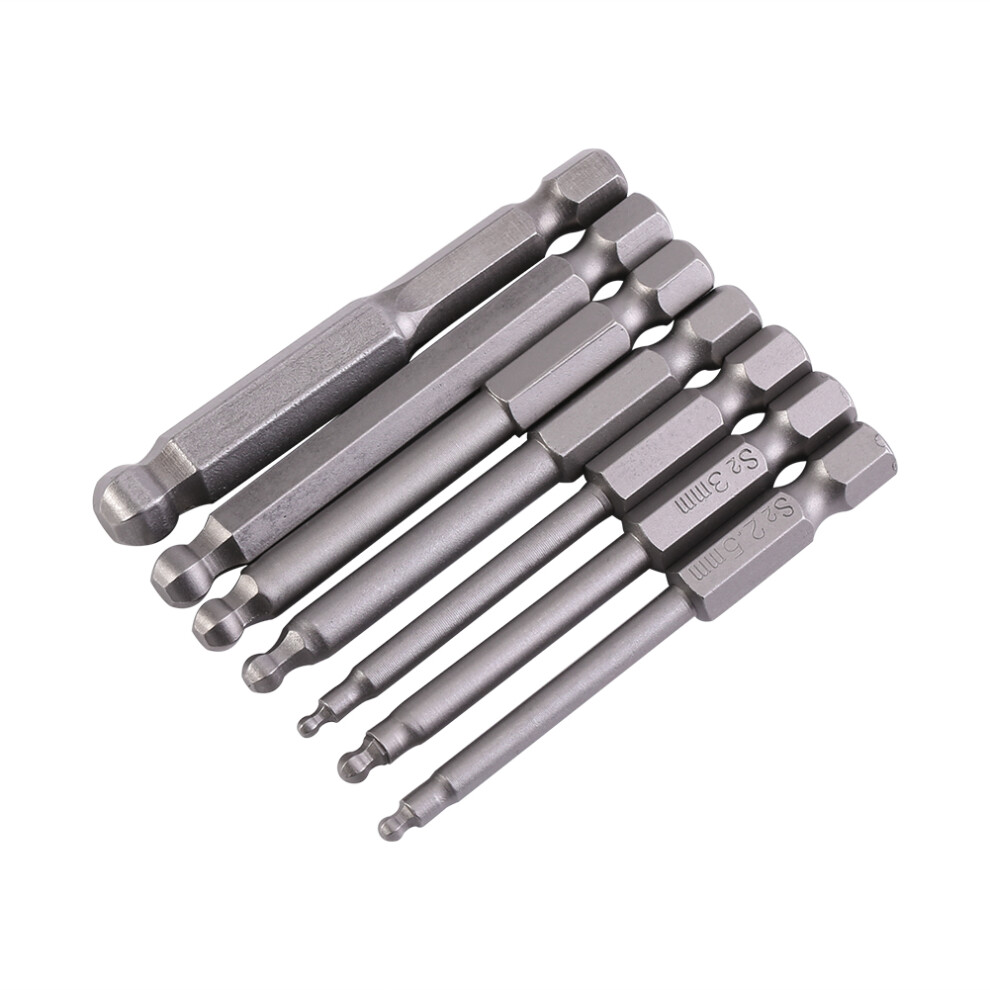 7Pcs 1/4'' Hex Shank 2/2.5/3/4/5/6/8mm 65mm