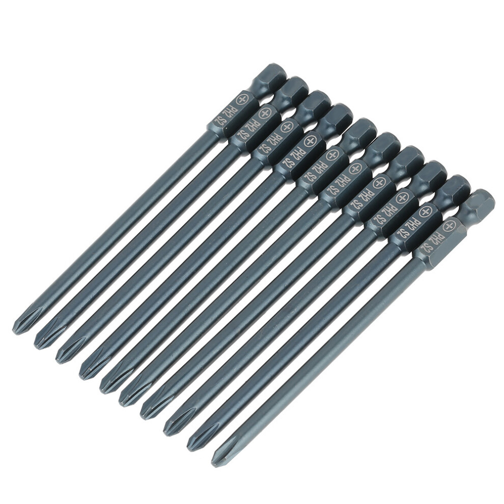 10pcs S2 Steel Cross Head PH2 Screwdriver Bits Set