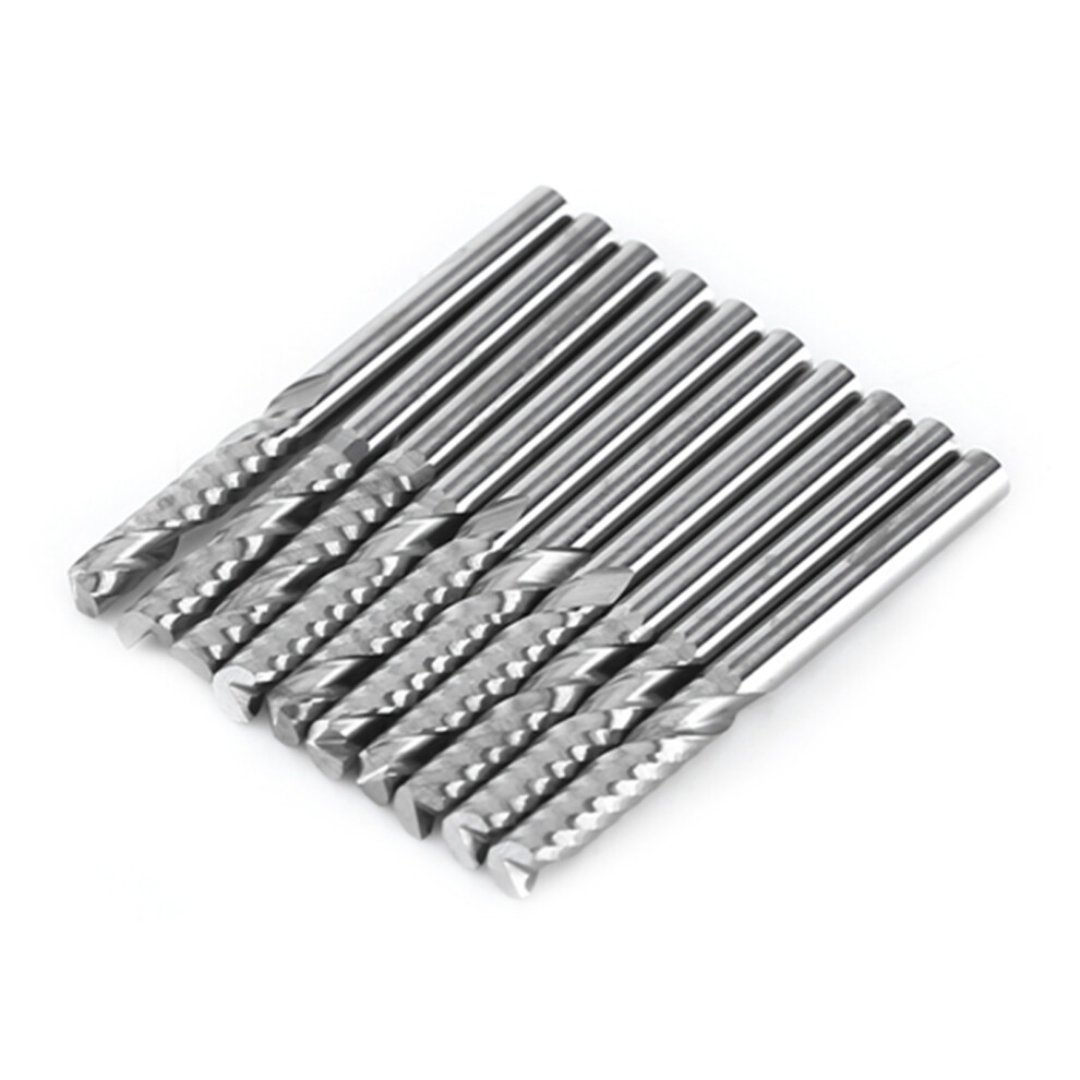10pcs Single Flute End Mill Cutter CNC Tool Bits