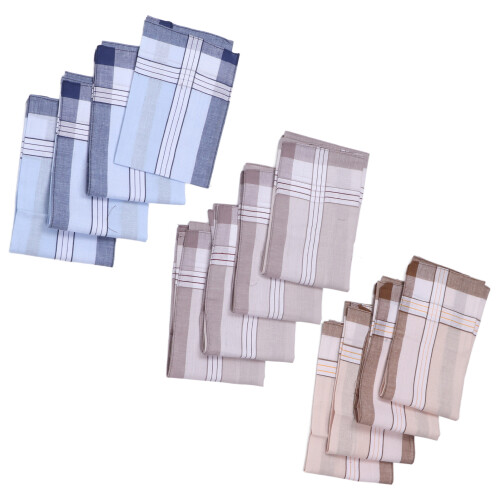12 Pcs 40cm Cotton Men Handkerchiefs Elderly 1