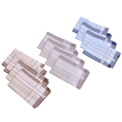 12 Pcs 40cm Cotton Men Handkerchiefs Elderly 2