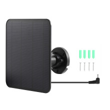 (Black) Solar Panel Charger For Ring Camera Stable Output Voltage Higher