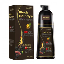 (black) 3-in-1Hair Dye Shampoo,100% Grey Coverage,Herbal Hair Color Treated Shampoo, Natural Brown/Black Long Lasting Easy to Use